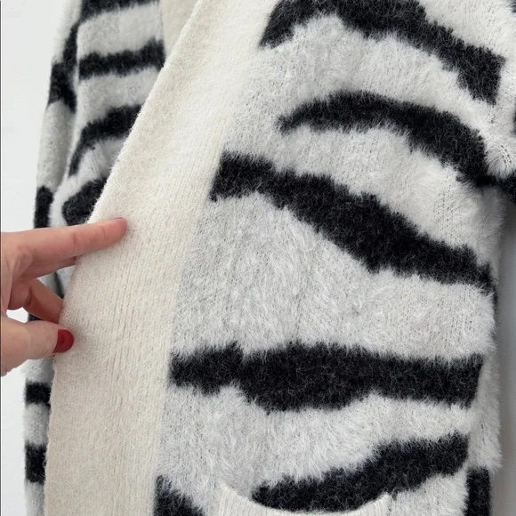 Anthropologie Line and Dot Zebra Eyelash Cardigan (Price Firm) - Picture 5 of 9